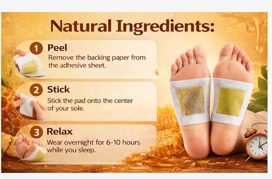 Bee Venom Body Drainage Shaping Foot Pads | Natural Lymphatic Detox & Slimming Patches (Pack of 2)
